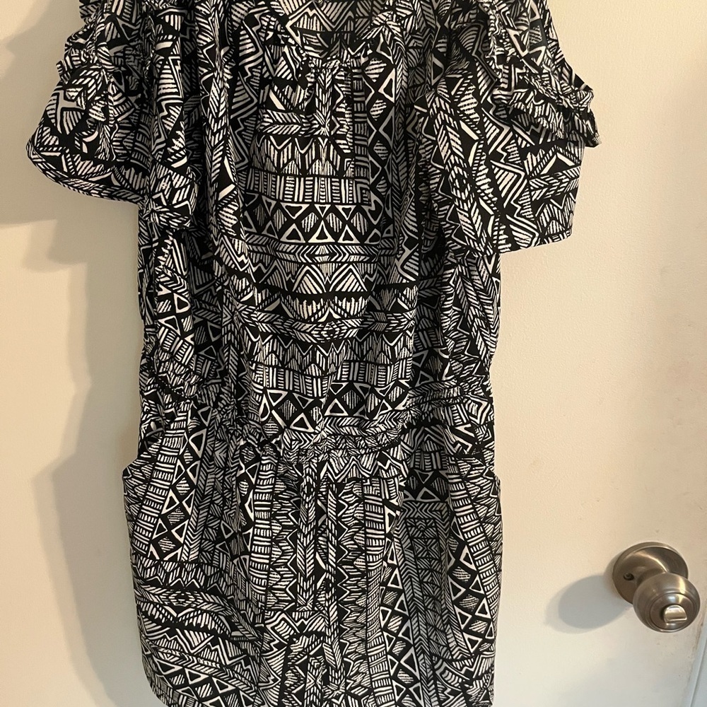 Black and White Geometric Pattern Romper